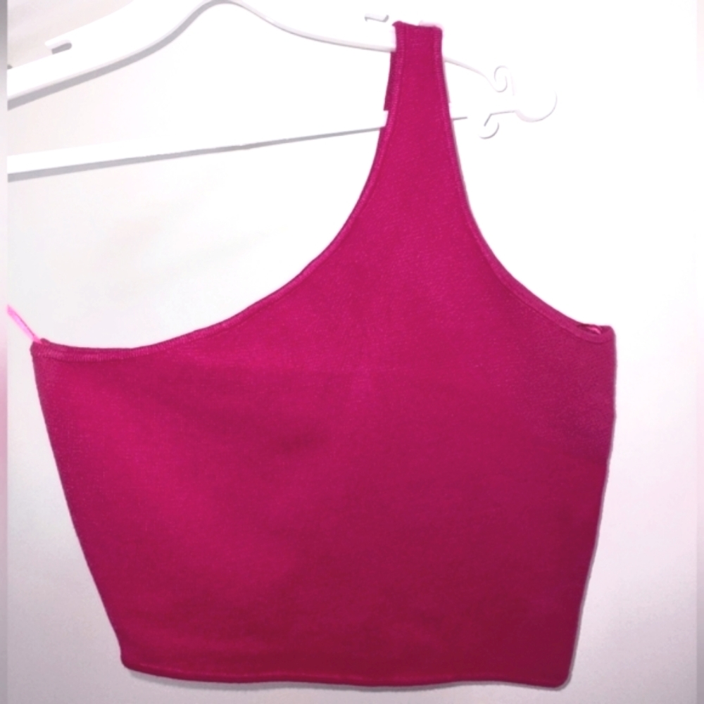 House Of Harlow 1960 One Shoulder Asymmetrical Knit Crop Top